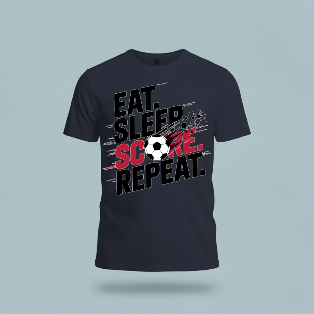 Eat, Sleep, Score Repeat Soccer T-Shirt