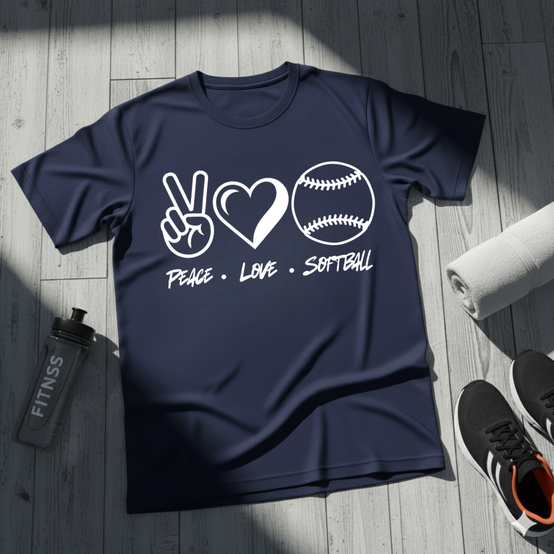 Peace • Love • Softball T-Shirt