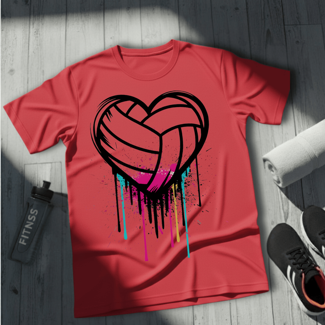 Dripping Volleyball Heart T-Shirt