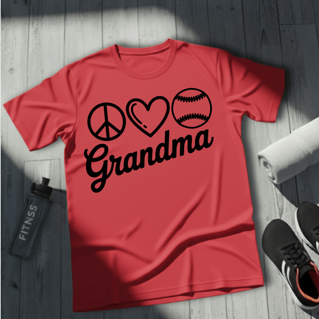 Peace Love Softball Grandma T-Shirt