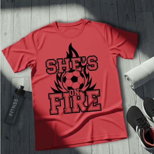 She's On Fire Soccer T-Shirt