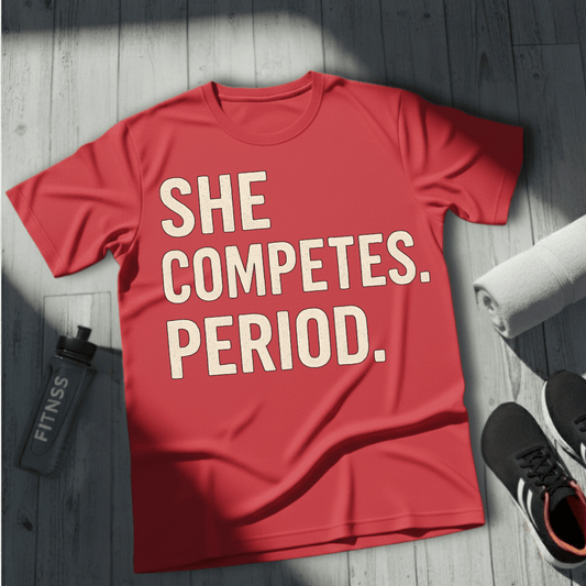 She Competes. Period. T-Shirt