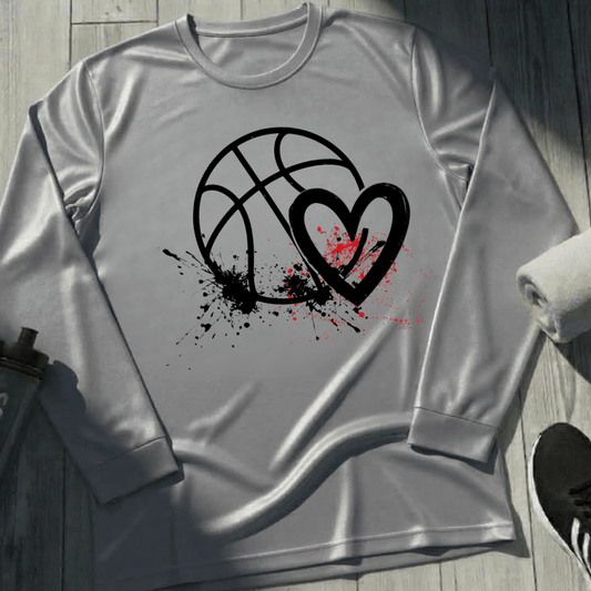 Basketball Is Her Heartbeat Lightweight Long Sleeve Tee