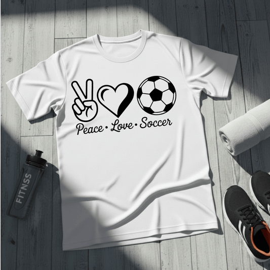 Peace • Love • Soccer T-Shirt