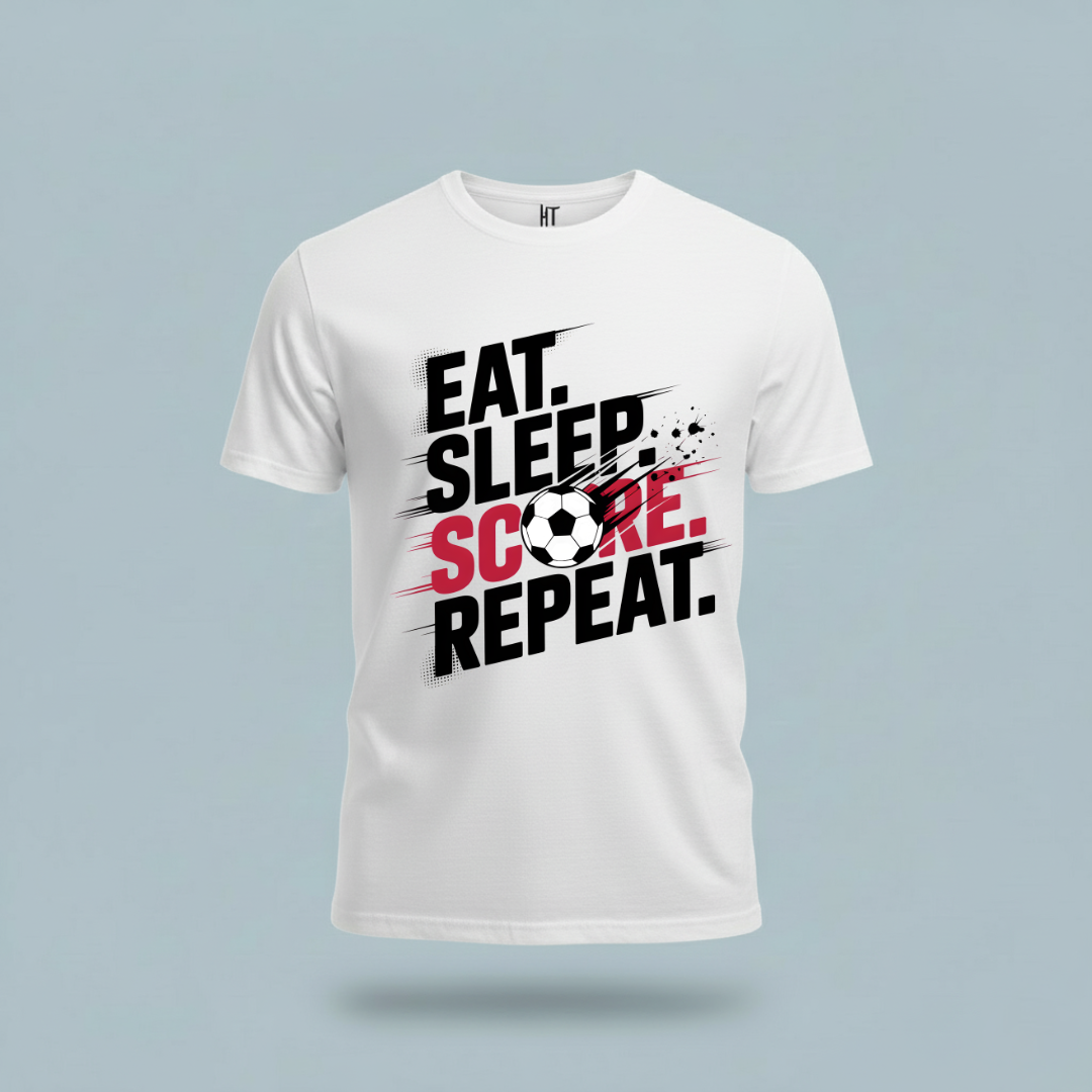 Eat, Sleep, Score Repeat Soccer T-Shirt