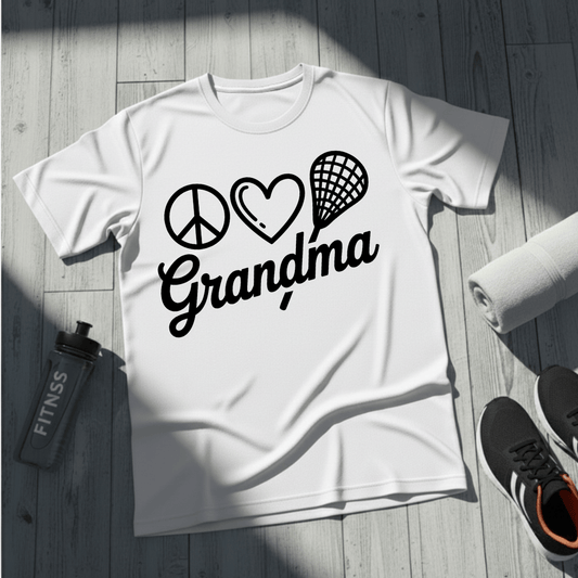 Peace Love Lacrosse Grandma T-Shirt