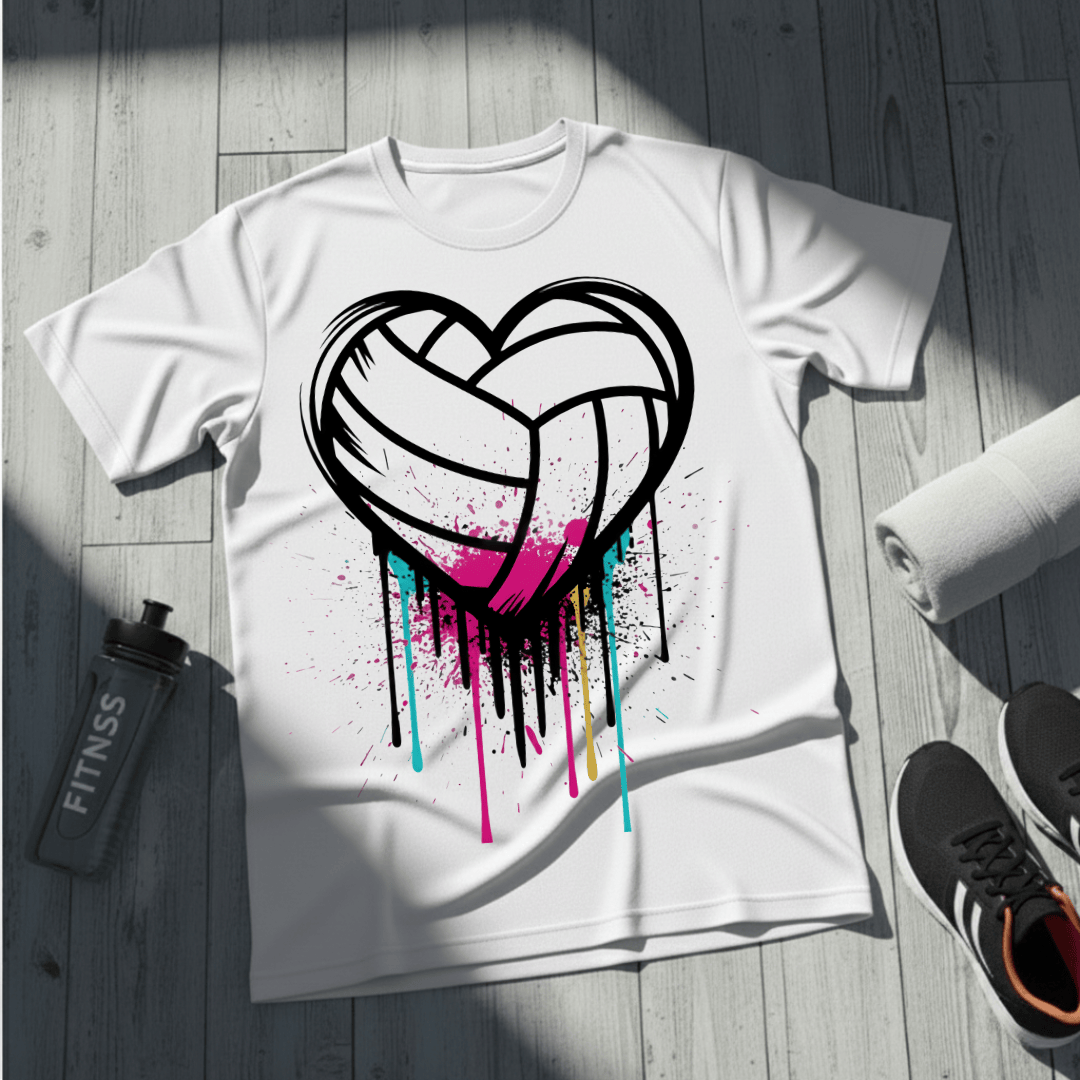 Dripping Volleyball Heart T-Shirt