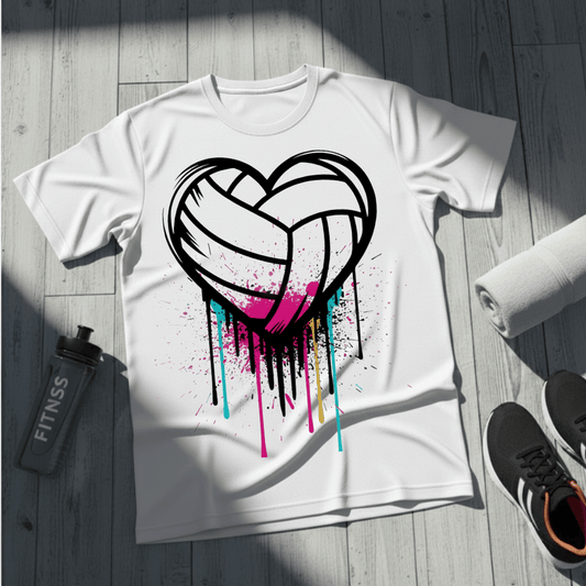 Dripping Volleyball Heart T-Shirt