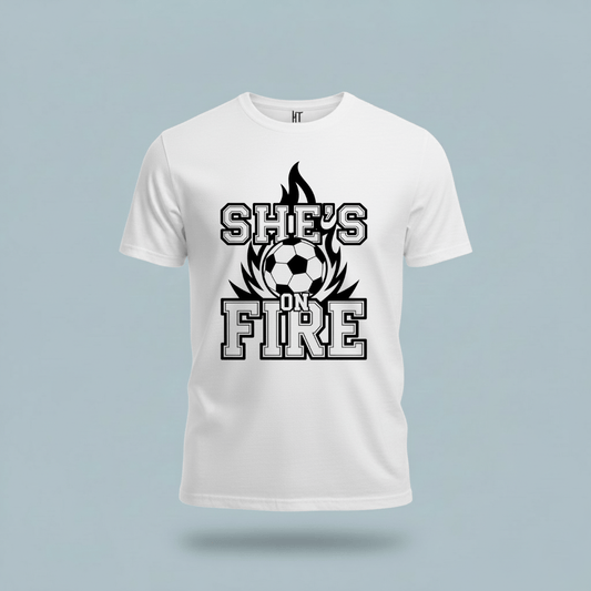 She's On Fire Soccer T-Shirt