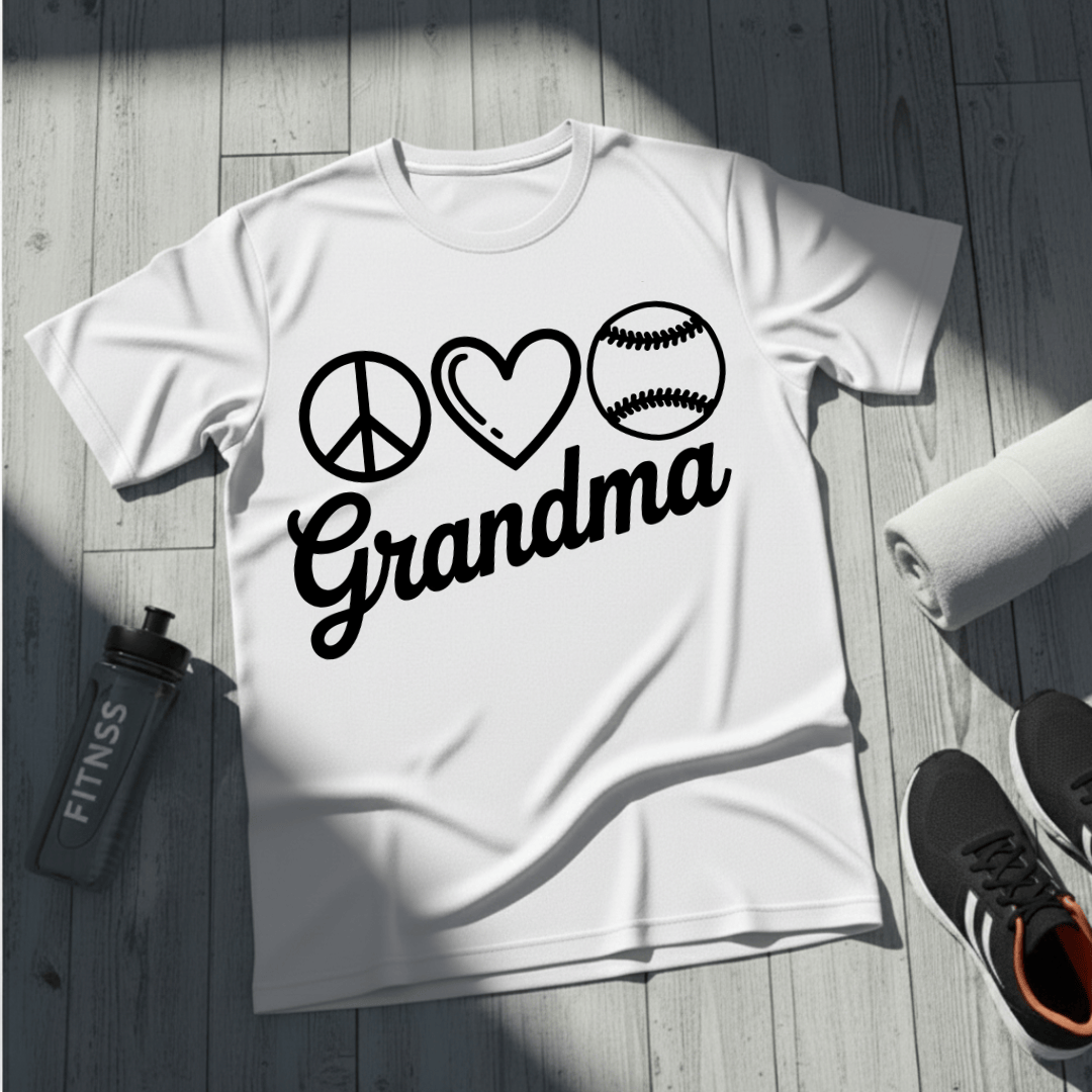Peace Love Softball Grandma T-Shirt