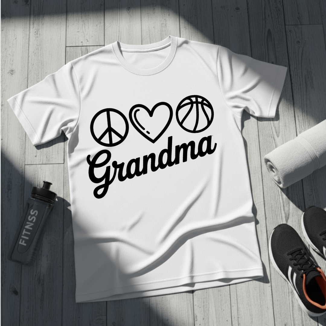 Peace Love Basketball Grandma T-Shirt