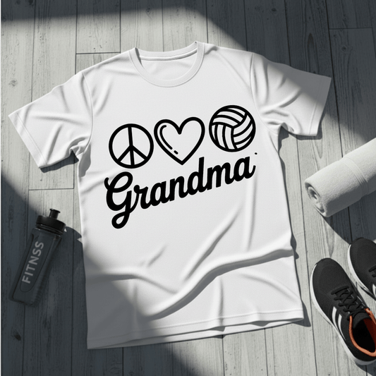 Peace Love Volleyball Grandma T-Shirt