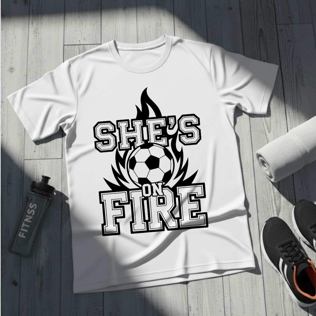 She's On Fire Soccer T-Shirt