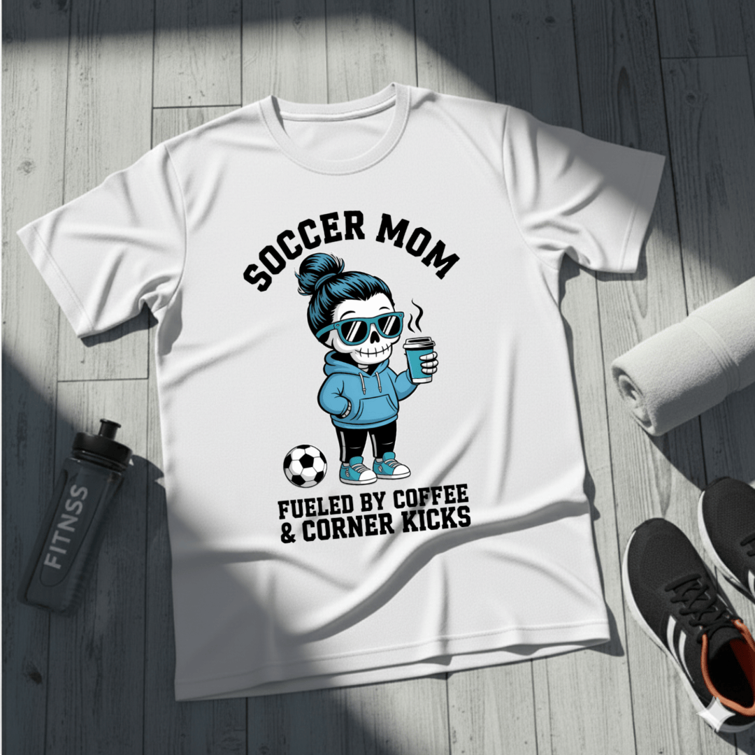 Coffee And Corner Kicks Mom T-Shirt